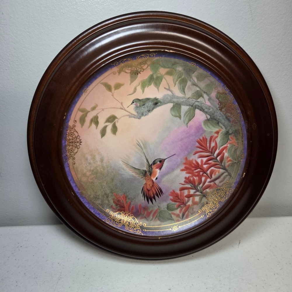 Bradford Exchange Delicate Splendor Hummingbird Plate Larry K Martin 4140A